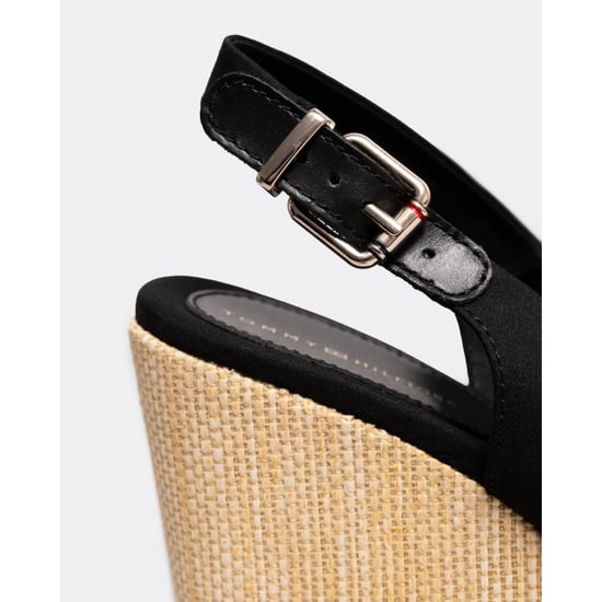 Tommy Hilfiger Iconic Elena Sling Back Womens Black Wedge Sandals