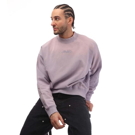 Heren Off White Laundry Script Skate Crewneck Sweatshirt in Lila - Image 4