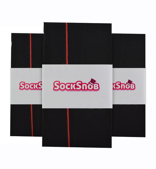 Sock Snob - Womens Seamed Panty's 3 Pack 40 Denier - Zwart / Rood - Image 2