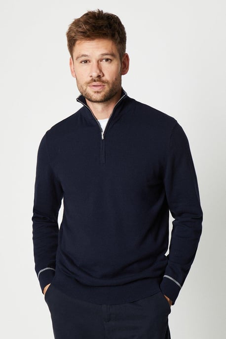 Cotton Rich 1/4 Zip Jumper