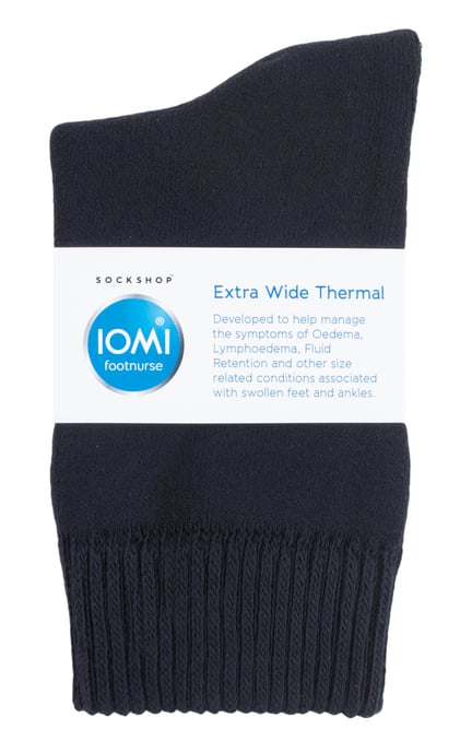 Unisex extra brede sokken zonder elastiek thermo oedeemsokken - Zwart - Image 2