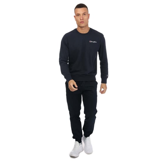 Champion sweatshirt met ronde hals en klein script-logo voor heren, marineblauw - Image 3