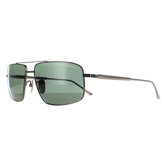 Chopard Aviator Mens Total Shiny Gunmetal  Grey Green Polarised  SCHF21M