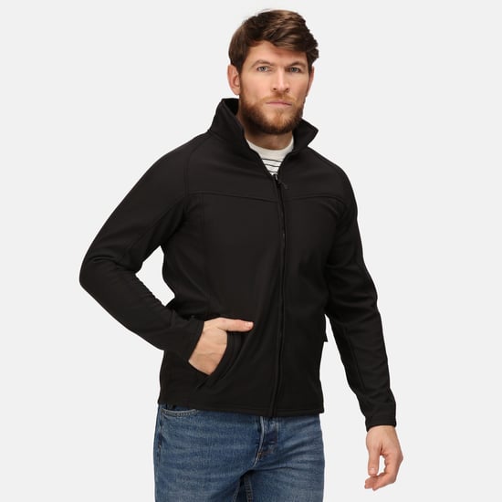 Regatta Uproar Mens Softshell Wind Resistant Fleece Jacket (All Black)