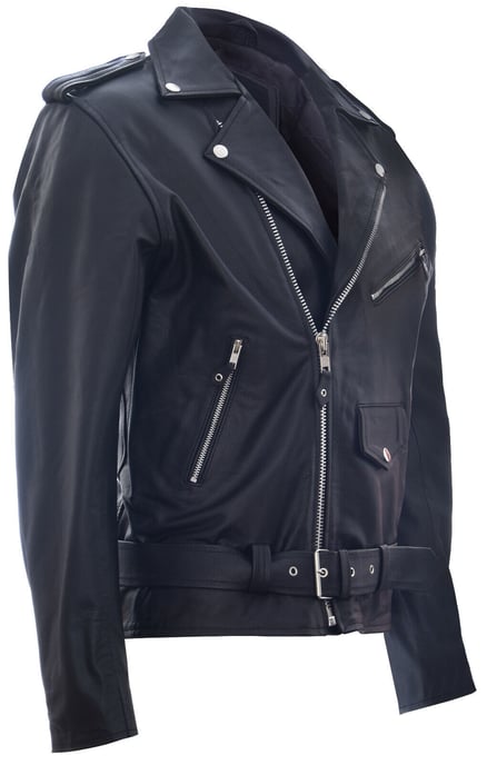 Leather Brando Biker Rock Motorcycle Hide Jacket
