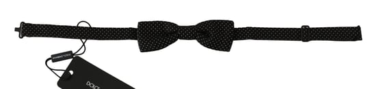 Dolce & Gabbana Zwart polka stippen zijde verstelbare hals Papillon heren stropdas - Image 1
