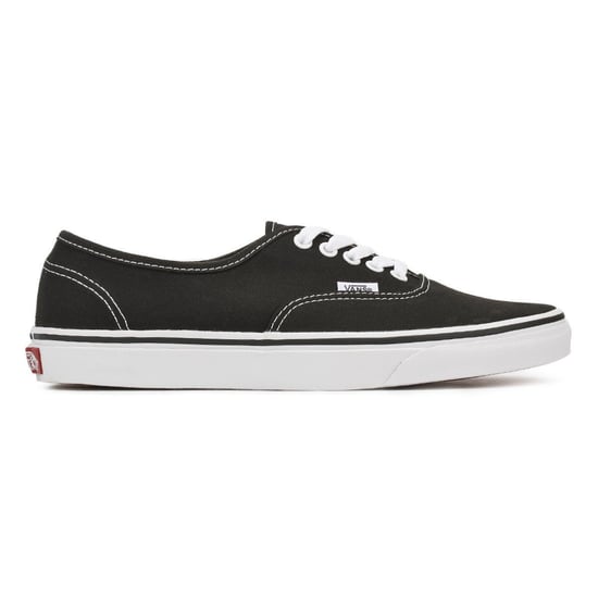 Vans Authentic Unisex Zwart Wit Canvas Vulcanised Skate Trainers - Image 4