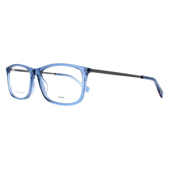 Tommy Hilfiger Rectangle Unisex Transparent Blue Glasses