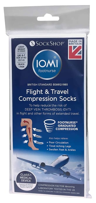 IOMI - 18 mmhg compressievluchtsokken voor dames - Zwart - Image 2