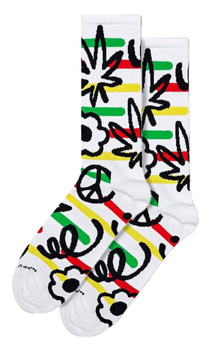 Noviteit Doodle Sokken | Happy Socks | Casual Leuke Golden Doodle Sokken - Wit - Image 1