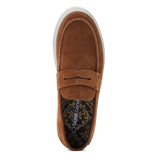 Base London Mens Flynn Suede Cognac Suede Loafers