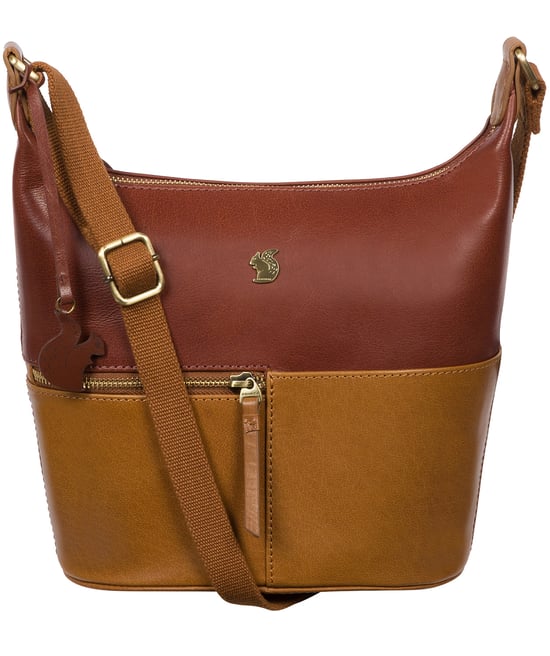 Little Kristin' Dark Tan & Conker Brown Leather Shoulder Bag