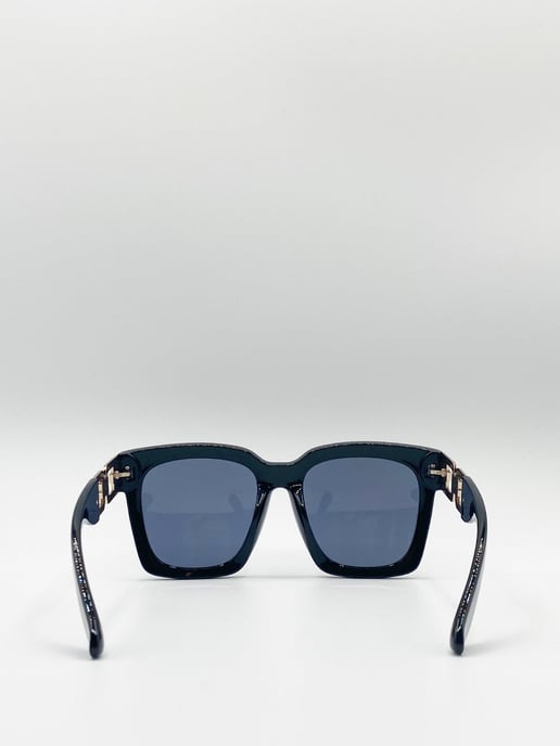 Oversized Sunglasses with Gold chain detail - Image 4
