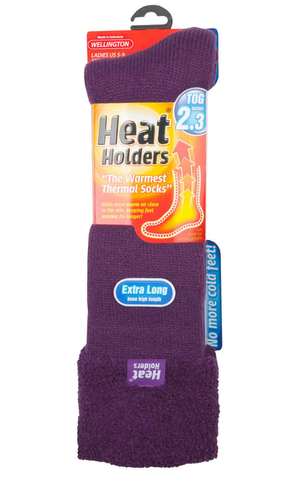 Heat Holders Dames Thermische Wellington Boot Sokken - Paars / Fluweel - Image 2