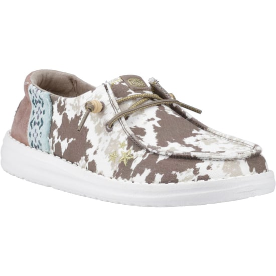 HEYDUDE Wendy Disco Koe Katoen Vrouwen Tan Loafers - Image 1