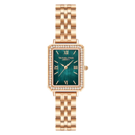 Victoria Hyde Westminster Rose Goud Groen Diamant Detail Dameshorloge - Image 1