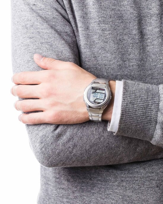 Casio Wave Ceptor Heren Zilveren Horloge WV-58RD-1AEF - Image 6