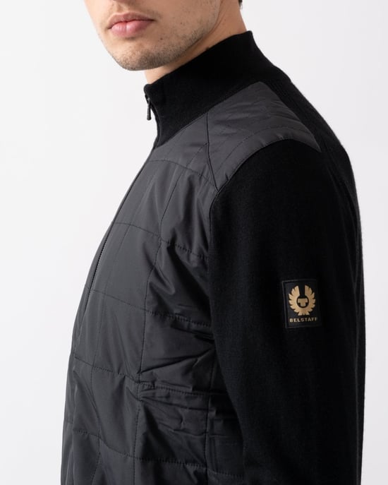 Men's Belstaff Kelbrook Zip Cardigan in Black - Image 2