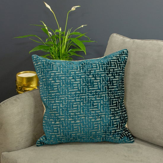 Paoletti Delphi 3D Geometric Velvet Jacquard Feather Filled Cushion