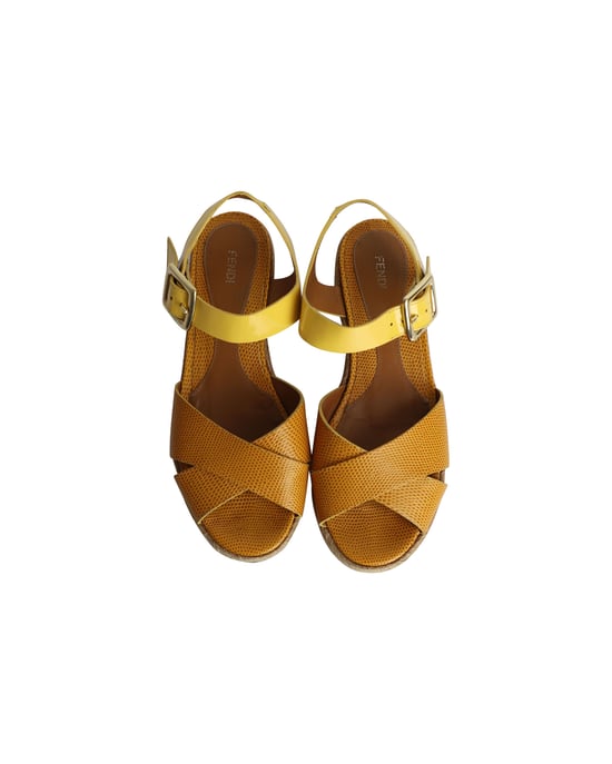 Fendi Cross Enkelband Sandalen in Multicolor Leren Lak - Image 5