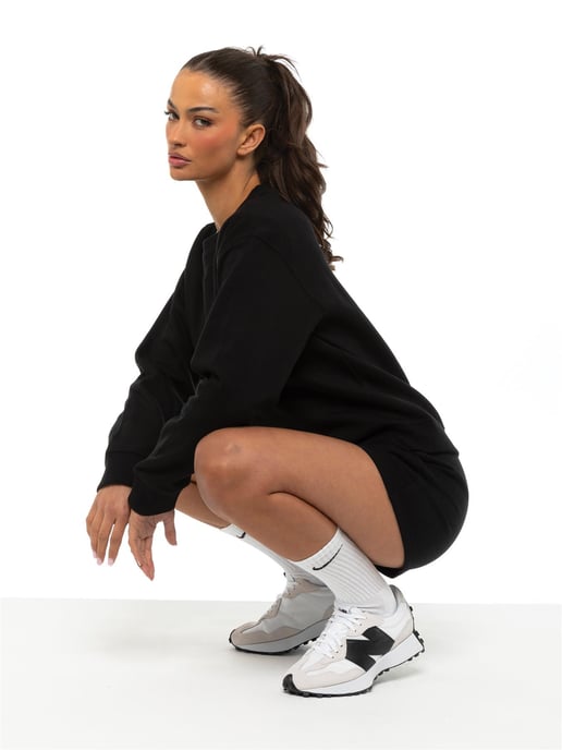 Enzo Womens Oversized Sweatshirt Tracksuit Met Korte Broek - Zwart - Image 4