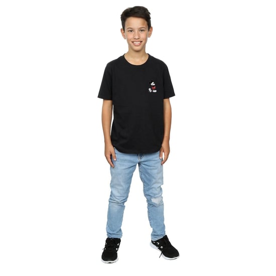 Disney Jongens Mickey Mouse Kickin Retro Borst T-shirt (Zwart) - Image 4