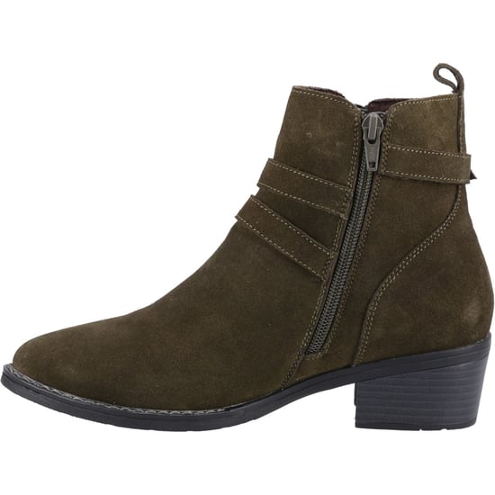 Hush Puppies Jenna Leren Dames Laarzen Khaki - Image 4