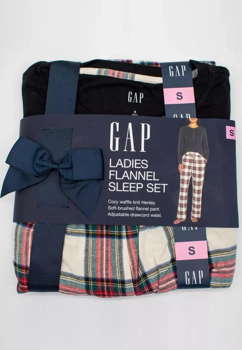 GAP Womens Pyjama Flanellen Slaapset in Zwart Schotse ruit - Image 4