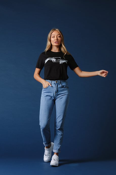 Hype X Clash Black Touching Hands T-Shirt