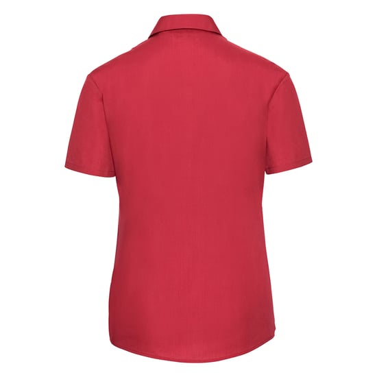 Russell Collection Dames/Dames Klassiek Polycotton Easy-Care Overhemd met Korte Mouwen (Klassiek rood) - Image 2