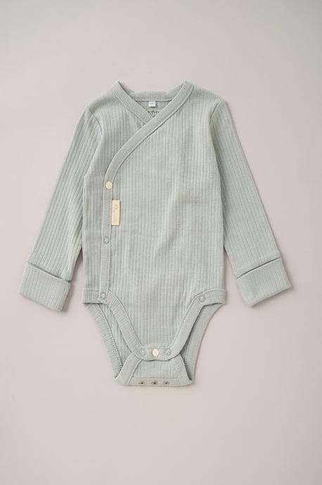 Green Cotton Bodysuit, Jogger and Hat 3-Piece Set