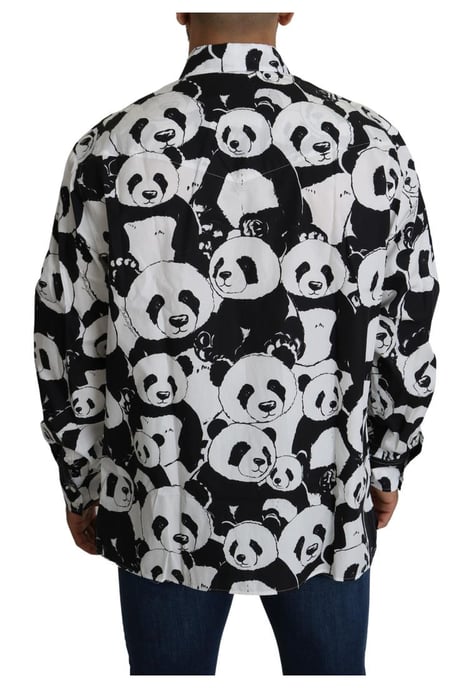 Dolce & Gabbana Heren Zwarte Panda Casual 100% Katoenen Shirt - Image 5