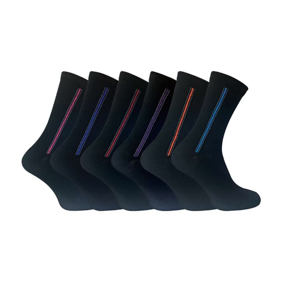 6 paar heren formele gemusterde gekleurde katoenen sokken - Image 1