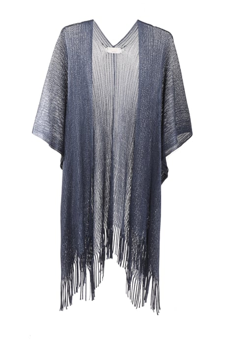 Navy Shimmer Tassel Cape