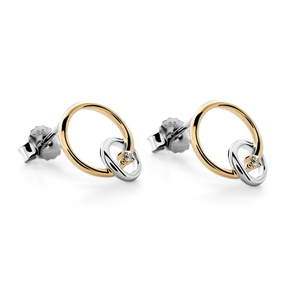 Orphelia 'Antoine' Dames 925 Sterling Zilver Stud Oorbellen - Zilver/Goud ZO-7503/1 - Image 4