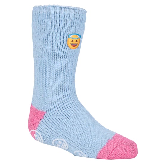 Heat Holders Karakter thermo pantoffelsokken voor kinderen - Emoji Angel Face - Image 1