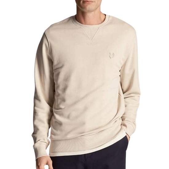 Lyle & Scott cremekleurige pullover-sweatshirt met tonaal adelaarlogo - Image 1