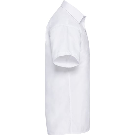 Russell Collectie Heren Korte Mouwen Poly-Katoen Easy Care Poplin Shirt (Wit) - Image 2