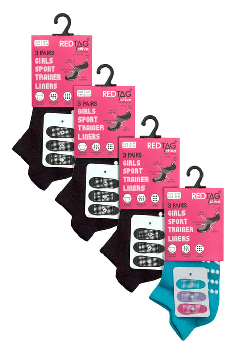 Sock Snob - 12 Paar Meisjes Gymsokken met Grips | Enkelsokken met Antislipzool - Roze / Zwart - Image 2