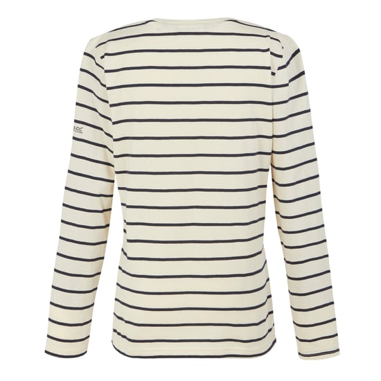 Regatta Dames/Dames Federica II Stripe T-shirt met lange mouwen (Licht Vanille/Navy) - Image 2
