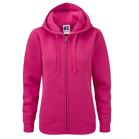 Russell Dames Premium Authentieke Hoodie met rits (3-laagse stof) (Fuchsia) - Image 1