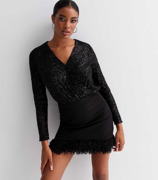 Pailletten Omhulsel Bodysuit met Lange Mouwen - Image 1