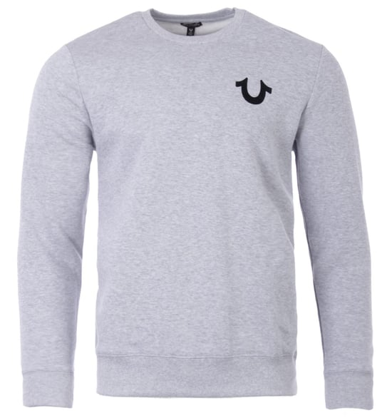 True Religion Flock Logo Crew Neck Sweatshirt  - Heather Grey