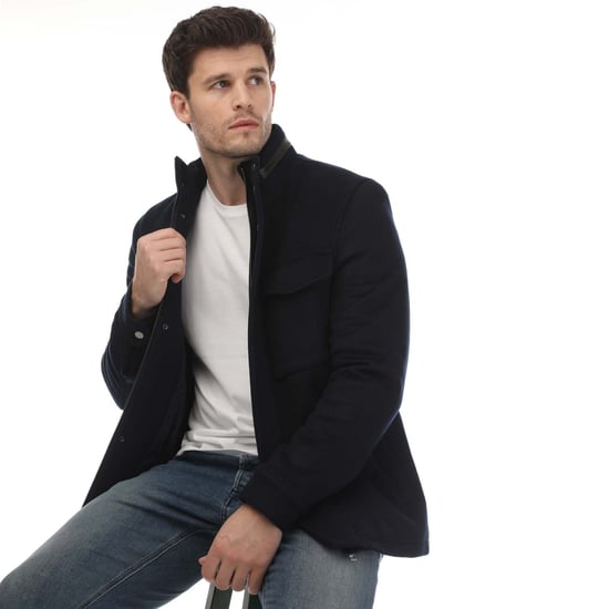 Heren Ted Baker Knowl Funnel Neck Field Jacket in Navy - Image 4