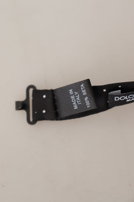 Dolce & Gabbana Grijs 100% Zijde Verstelbare Nek Papillon Mannenstropdas - Image 4