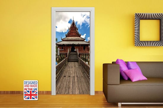 Temple Path Self-Adhesive Door Mural Sticker For All Europe Size 90Cm X 200Cm