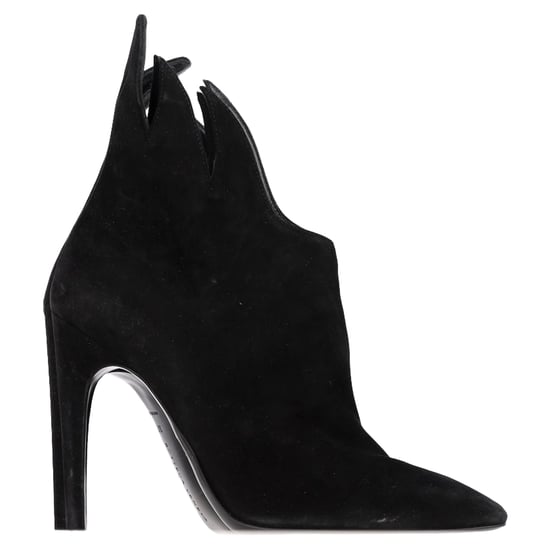 Bottega Veneta Flame Heeled Ankle Boots in Black Suede - Image 1