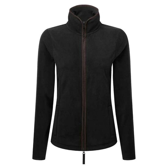Premier Dames/Dames Artisan Contrast Trim Fleece Jacket (Zwart/Bruin) - Image 1
