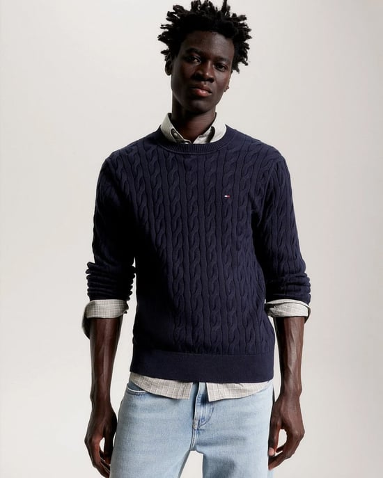 Tommy Hilfiger Classic Cable Mens Crew Jumper - Image 1