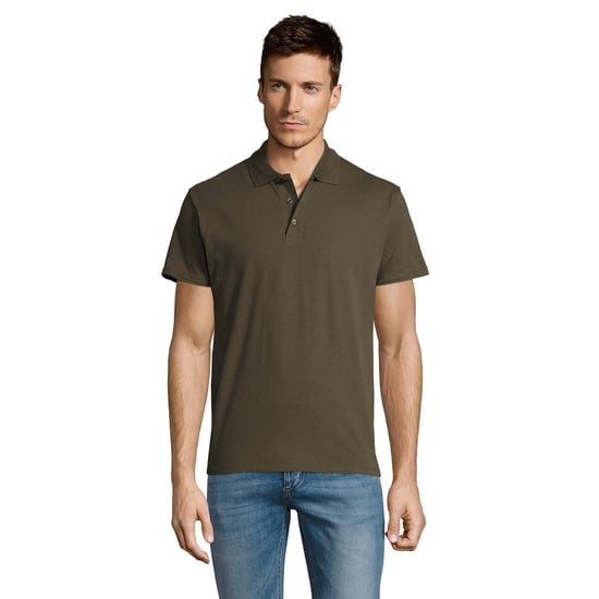 SOLS Mens Summer II Pique Short Sleeve Polo Shirt (Army)